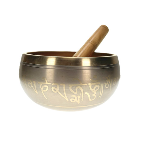 Large Brass Buddha Pattern 5.5" Singing Bowl 1 Count Large Brass Buddha Pattern 5.5" Singing Bowl 1 Count