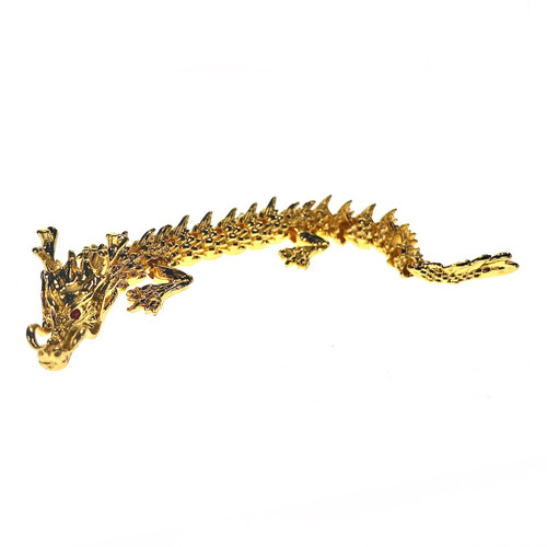 Gold Alloy 6" Posable Chinese Dragon 1 Count Gold Alloy 6" Posable Chinese Dragon 1 Count