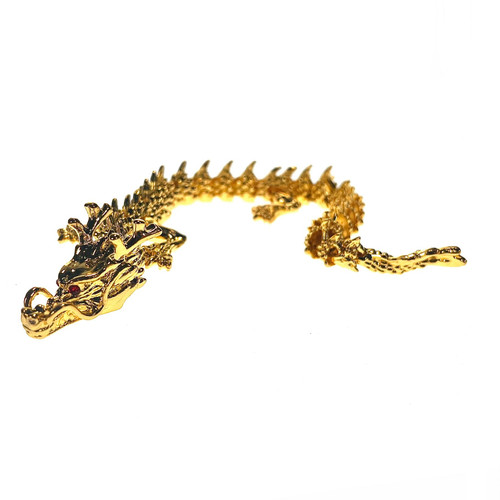 Gold Alloy 8" Posable Chinese Dragon 1 Count Gold Alloy 8" Posable Chinese Dragon 1 Count