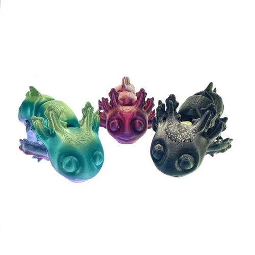 3D Printed 6.5" Happy Axolotl 1 Count Assorted Colors 3D Printed 6.5" Happy Axolotl 1 Count Assorted Colors