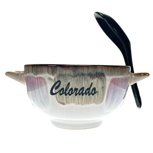 Glazed Colorado Cereal Bowl with Spoon 1 Count Assorted Colors Glazed Colorado Cereal Bowl with Spoon 1 Count Assorted Colors