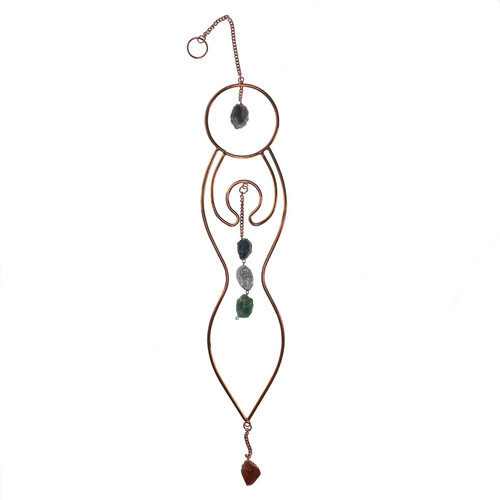 Hanging Wire Chakra Goddess with Stones 19" Decor 1 Count Hanging Wire Chakra Goddess with Stones 19" Decor 1 Count