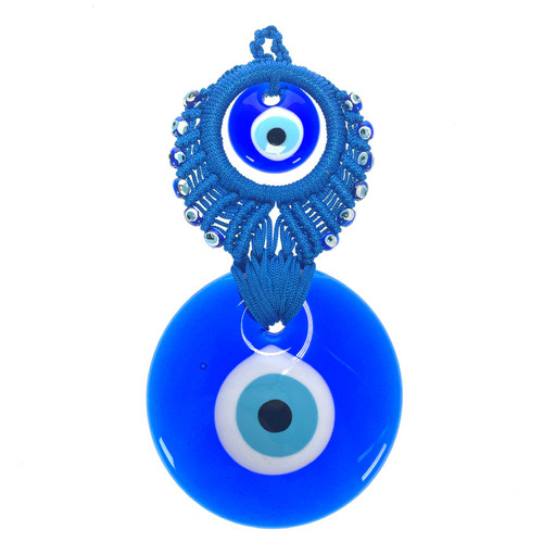 Double Peacock Evil Eye Macrame 8"x4" Hand Made in Turkey 1 Count Double Peacock Evil Eye Macrame 8"x4" Hand Made in Turkey 1 Count