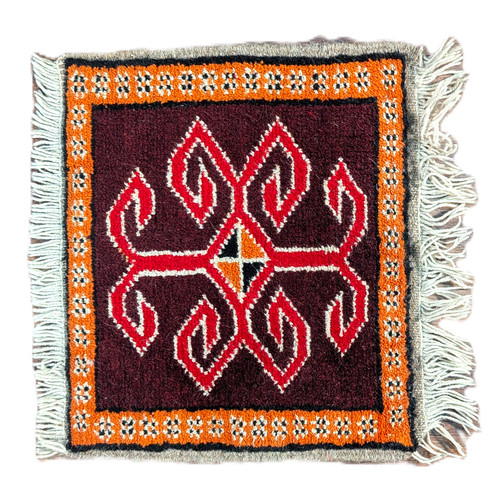 Antique Turkish Rug (~1970s) 16" x 16"