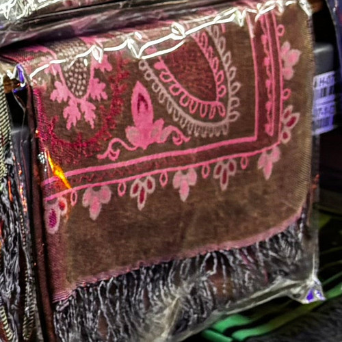 Midnight Bloom UV Reactive Pashmina Pink Brown