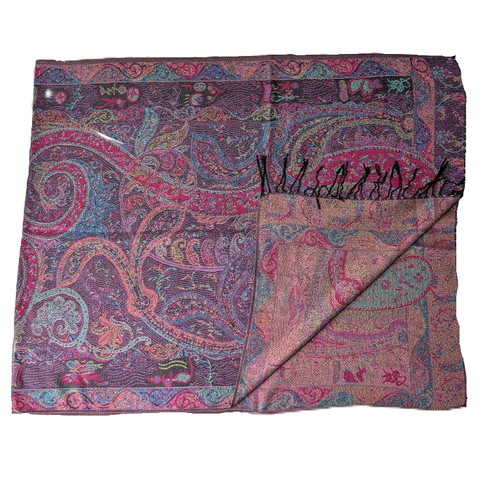 UV Reactive Paisley Pashmina - Purples
