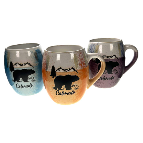Colorado Mountain Bear Ceramic Espresso Mug (Assorted Colors)