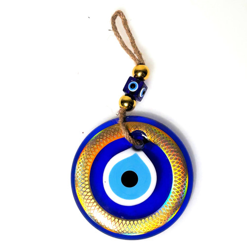 Fancy Hand Painted Translucent Gold Evil Eye 4.75"-8"
