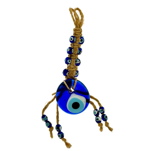 1.57" Turkish Evil Eye Jute Wall Hanging