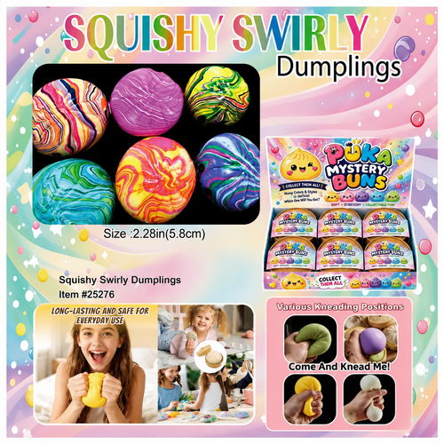 Squishy Swirly Dumplings 1 Pc Assorted - Large