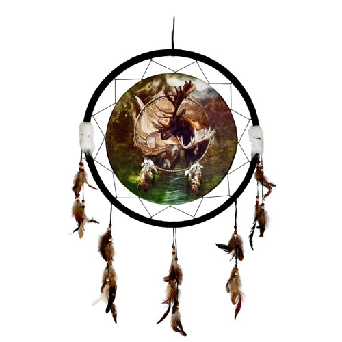 Woodland Moose, 24" Dream Catcher