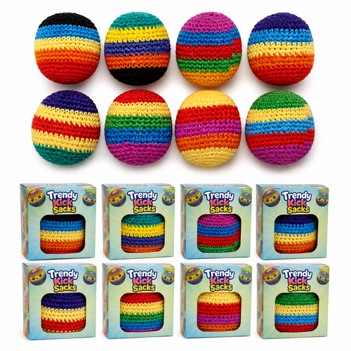Handmade Colored Crochet Kick Sack Footbag 1pc Retail Packaging - UPC
