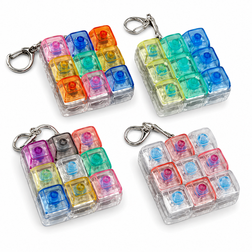 9-Key Light-Up Mini Keyboard Fidget Keychain