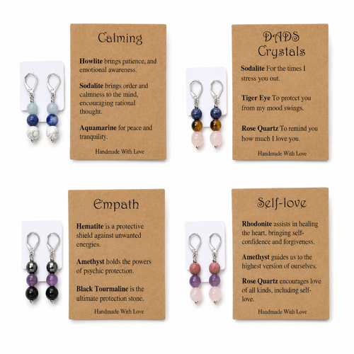 Handmade Crystal Intention Earrings 1 count assorted