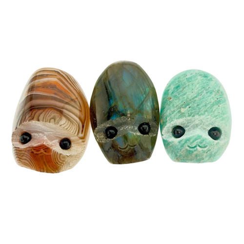 Carved Gemstone Ghost Figurine 1 count assorted
