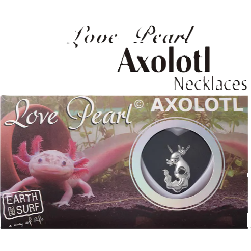 Axolotl Zodiac Love Pearl Necklace Pendant with Real Oyster and Pearl