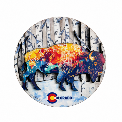Colorado Snowy Buffalo Magnet 1 Count