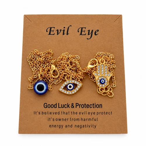 Luxury Beaded Evil Eye Necklace Collection – Handcrafted Eye & Hamsa Charms, Assorted Styles