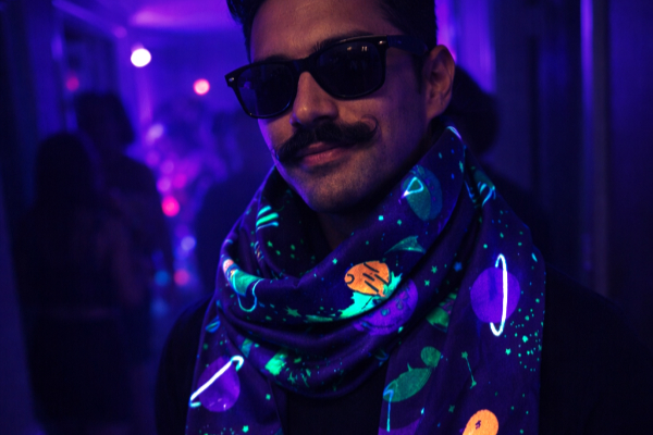 Stand out under the lasers with vibrant, UV-reactive artwork designed for the ultimate festival experience.