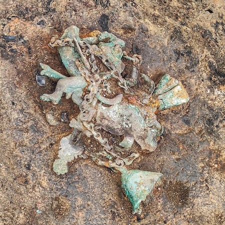 Ancient Roman Tintinnabulum found by archaeologists at Roman Viminacium