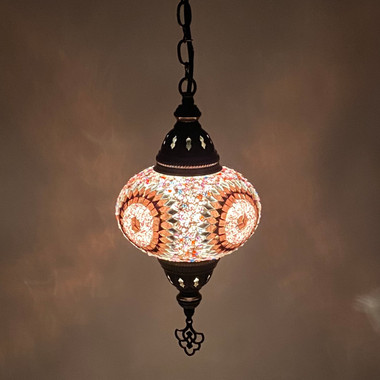 Ottoman Bronzed Steel Decorative Lamp Chain Mosaic Turkish Lamp Part 1.15  Wide - Sold Per Foot