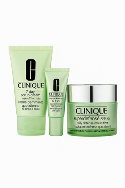 CLINIQUE SUPERDEFENSE SET SPF 25 50ML + YEUX 5ML + LIMPIADORA 2 EN 1 30ML