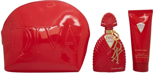UNGARO DIVA ROUGE EDP SET 100 ML+B/L 100+NECESSER