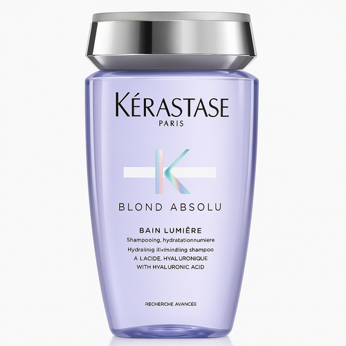 Champú Bain Lumière 250 ml: limpia suavemente el cabello rubio, hidrata intensamente y potencia el brillo natural. Ideal para rubios fríos o cálidos.