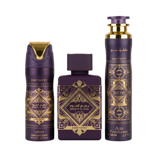 LATTAFA BADE'E AL OUD AMETHYST EDP SET 100+DEO+ROOM SPRAY