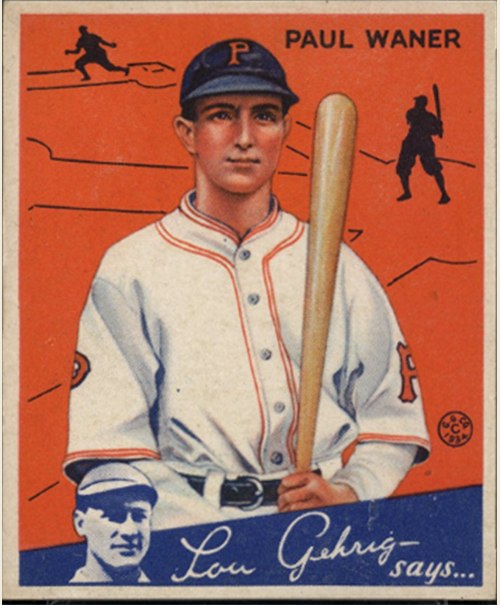 1934 Goudey #11 Paul Waner, Pittsburgh Pirates