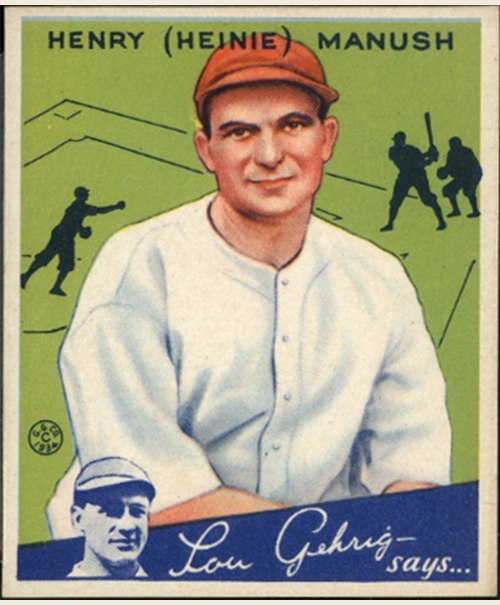 1934 Goudey #18 Heinie Manush, Washington Senators