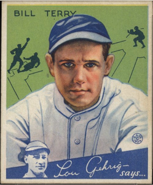 1934 Goudey #21 Bill Terry, New York Giants