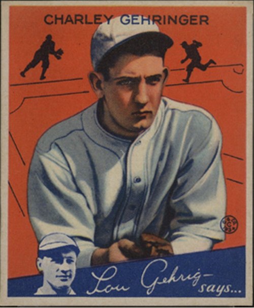 1934 Goudey #23 Charlie Gehringer, Detroit Tigers