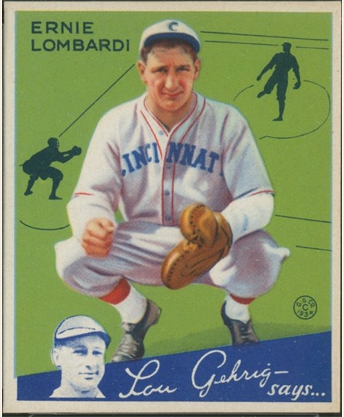 1934 Goudey #35 Ernie Lombardi, Cincinnati Reds