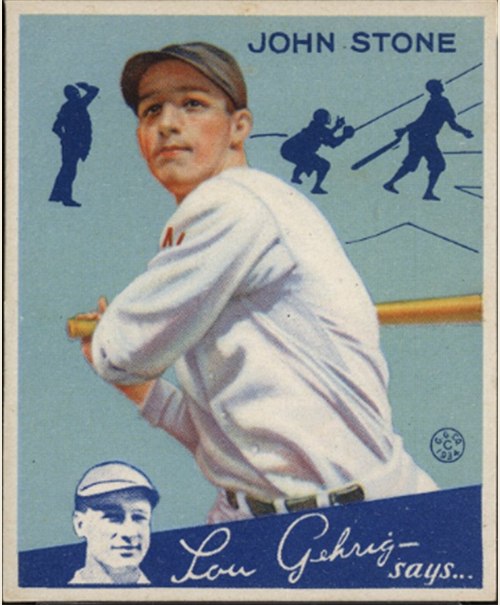 1934 Goudey #40 John Stone, Washington Senators