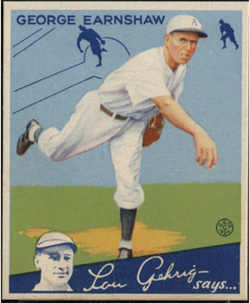 1934 Goudey #41 George Earnshaw, Chicago White Sox