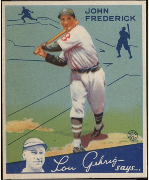 1934 Goudey #47 John Frederick, Brooklyn Dodgers