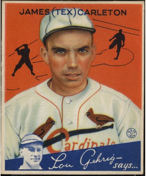 1934 Goudey #48 Tex Carleton, St. Louis Cardinals