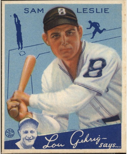 1934 Goudey #49 Sam Leslie, Brooklyn Dodgers