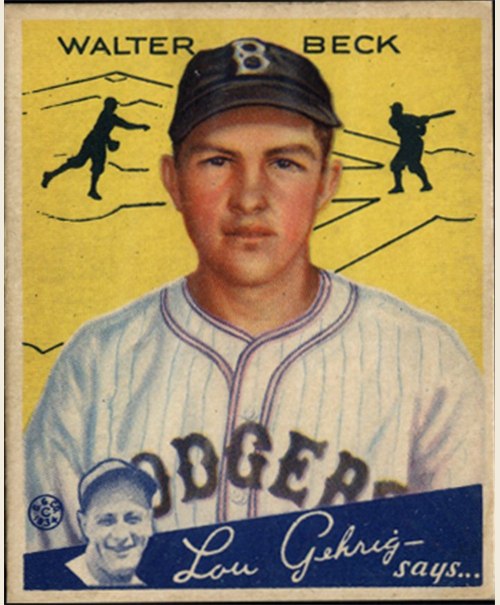1934 Goudey #50 Walter Beck, Brooklyn Dodgers