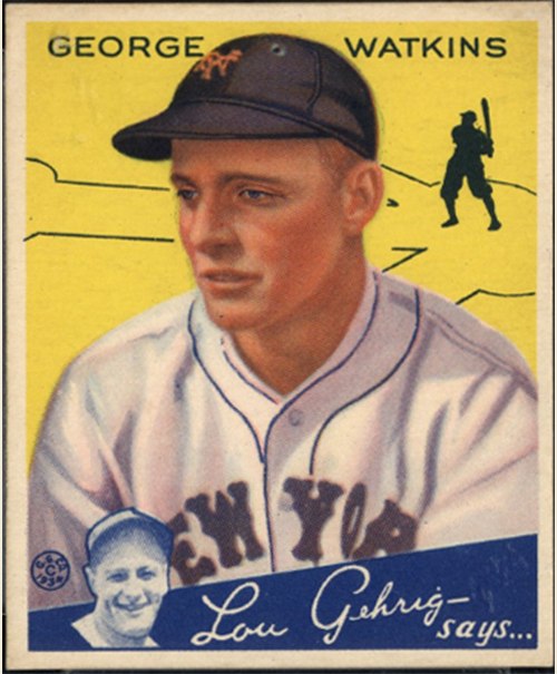 1934 Goudey #53 George Watkins, New York Giants