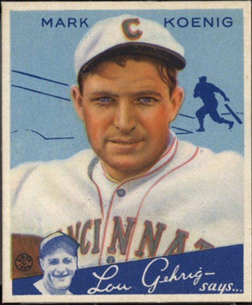 1934 Goudey #56 Mark Koenig, Cincinnati Reds