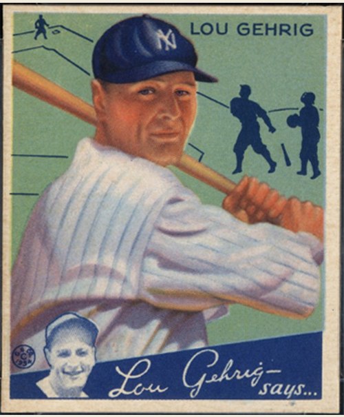 1934 Goudey #61 Lou Gehrig, New York Yankees