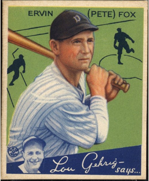 1934 Goudey #70 Pete Fox, Detroit Tigers