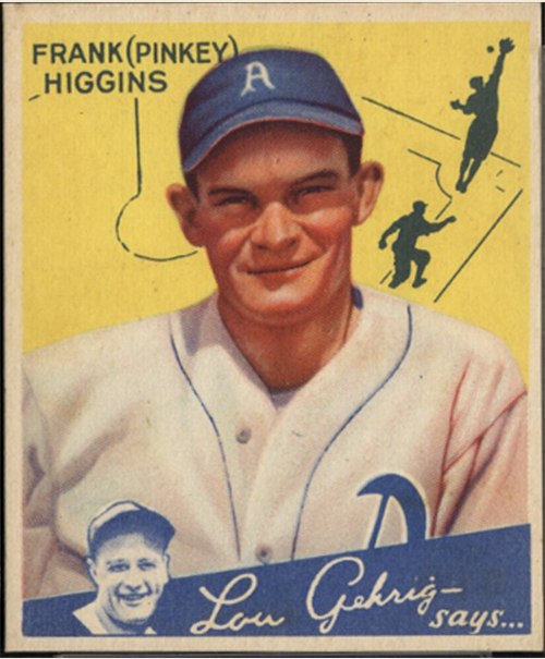 1934 Goudey #78 Pinky Higgins, Philadelphia Athletics