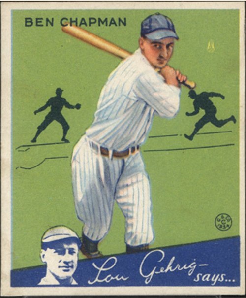 1934 Goudey #9 Ben Chapman, New York Yankees