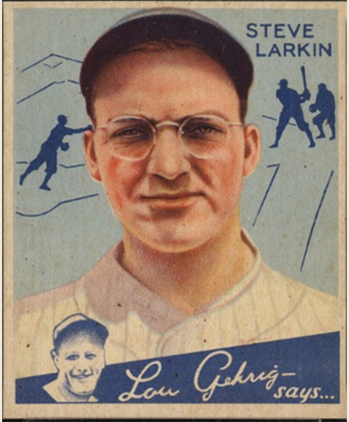 1934 Goudey #92 Steve Larkin, Detroit Tigers