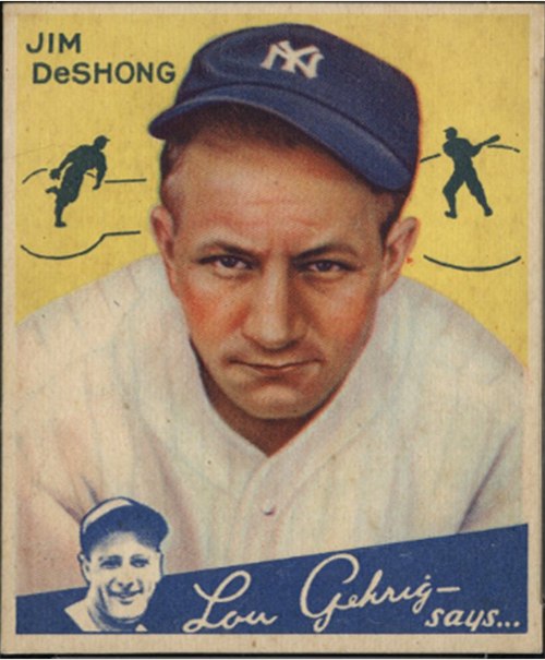 1934 Goudey #96 Jimmie DeShong, New York Yankees