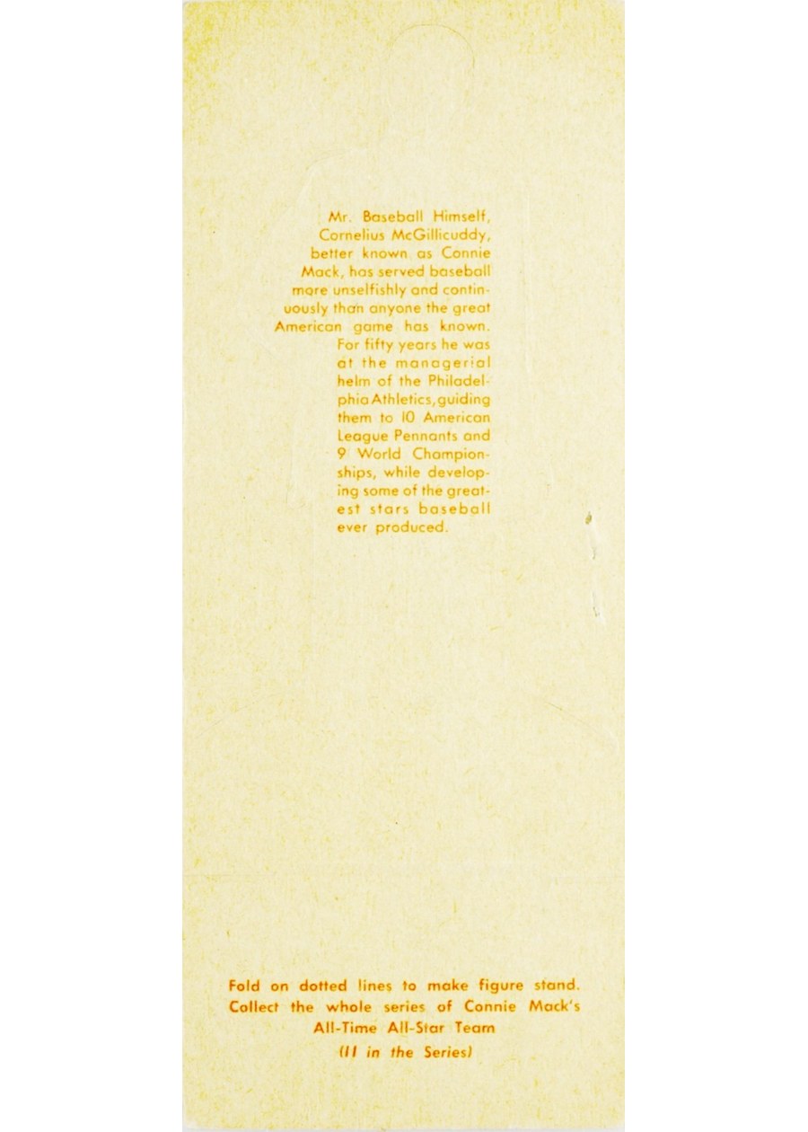 1951 Topps Connie Mack's All-Star Connie Mack card back