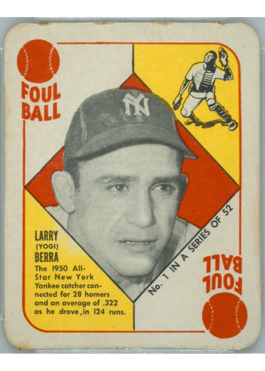 1951 Topps Red Back #1 Yogi Berra, New York Yankees